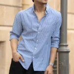 Blue Lightweight Striped Shirt