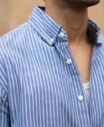 Blue Lightweight Striped Shirt - Image 5