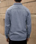 Blue Lightweight Structured Shirt - Image 3