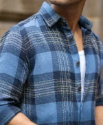 Blue Ombre Check Shirt - Image 5