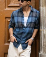 Blue Ombre Check Shirt - Image 4