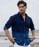 Blue Ombre Checks Shirt