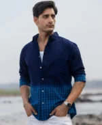 Blue Ombre Checks Shirt - Image 7