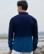 Blue Ombre Checks Shirt - Image 3