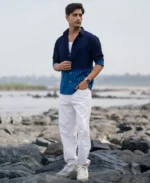 Blue Ombre Checks Shirt - Image 2