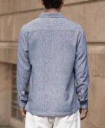 Blue Slub Kurta Shirt - Image 3