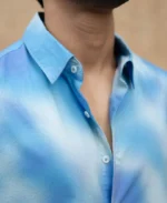 Blue Spray Print Shirt - Image 2