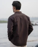 Brown Seer Sucker Stripe Shirt - Image 3