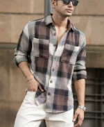 Brown Twill Check Shirt - Image 6