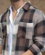 Brown Twill Check Shirt - Image 4