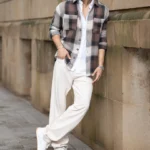 Brown Twill Check Shirt