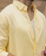 Butter Yellow Linen Blend Shirt - Image 6