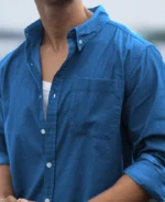 Cerulean Blue Linen Blend Shirt - Image 5