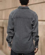 Charcoal Washed Denim Overshirt - Image 3