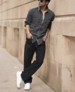 Charcoal Washed Denim Overshirt - Image 2