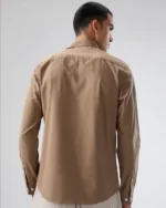 Classic Khaki Slim-Fit Button-Up Shirt for Men - Image 5