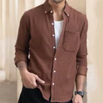 Cocoa Brown Regular Fit Full Sleeve Shirt