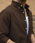 Coffee Brown Oxford Shirt - Image 5