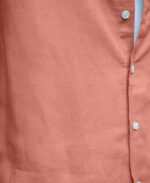 Coral Orange Linen Blend Shirt - Image 5