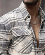 Cream Flannel Check Oversize Drop Shoulder Shirt - Image 2