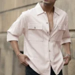 Cream Linen Double Pocket Shirt