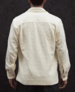 Cream Zip Style Full Sleeves Regular Fit Shirt - Image 4