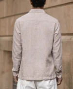 Dark Beige Slub Kurta Shirt - Image 5