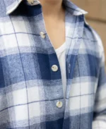 Dark Blue Brushed Checks Shirt - Image 5