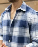 Dark Blue Brushed Checks Shirt - Image 6