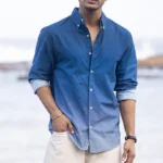 Dark Blue Ombre Stripe Shirt