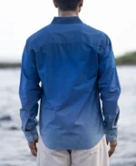 Dark Blue Ombre Stripe Shirt - Image 7