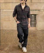 Dark Brown Brushed Checks Shirt - Image 6