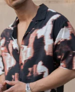 Dark Brown Cuban Printed Oversized Shirt - Image 2