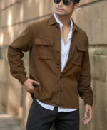 Dark Brown Denim Overshirt - Image 3