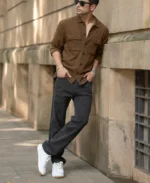 Dark Brown Denim Overshirt - Image 6