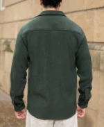 Dark Olive Knit Shirt With Pockets - Image 2