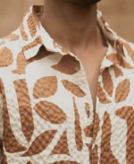 Dark Tan Printed Structured Shirt - Image 4