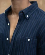 Denim Knit Structured Stripe Shirt - Image 4