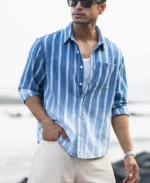 Denim Stripe Ombre Shirt - Image 7