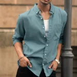 Dusty Blue Linen Shirt