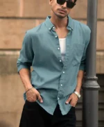 Dusty Blue Linen Shirt