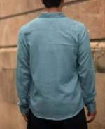 Dusty Blue Linen Shirt - Image 5