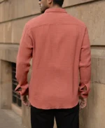Dusty Coral Crinkled Shirt - Image 3