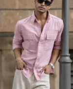 Dusty Pink Structured Overshirt - Image 6