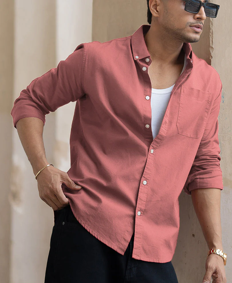 Dusty Rose Lightweight Cotton Shirt2 Dusty Rose Lightweight Cotton Shirt - Image 1