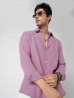 Elegant Lilac Double Cloth Shirt - Image 5