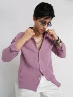 Elegant Lilac Double Cloth Shirt