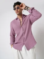 Elegant Lilac Double Cloth Shirt - Image 2