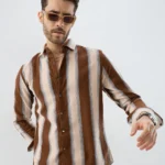 Luxe Meadow Weave Herringbone Multi Striped Corduroy Shirt