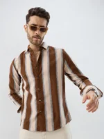 Luxe Meadow Weave Herringbone Multi Striped Corduroy Shirt